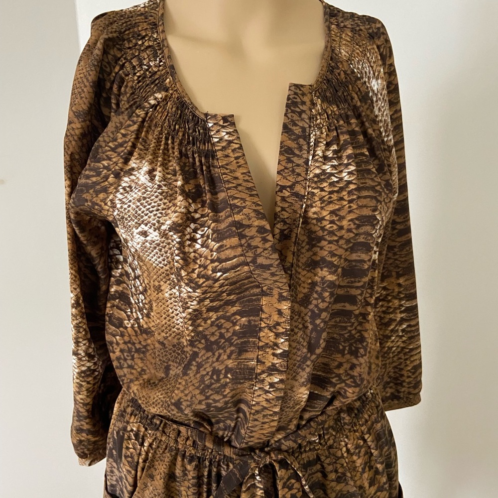 Haven Snake Print Silk Dress View 2